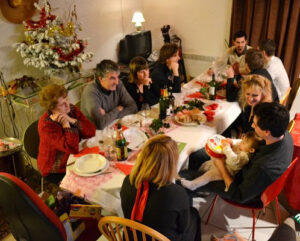 Familie met kerst